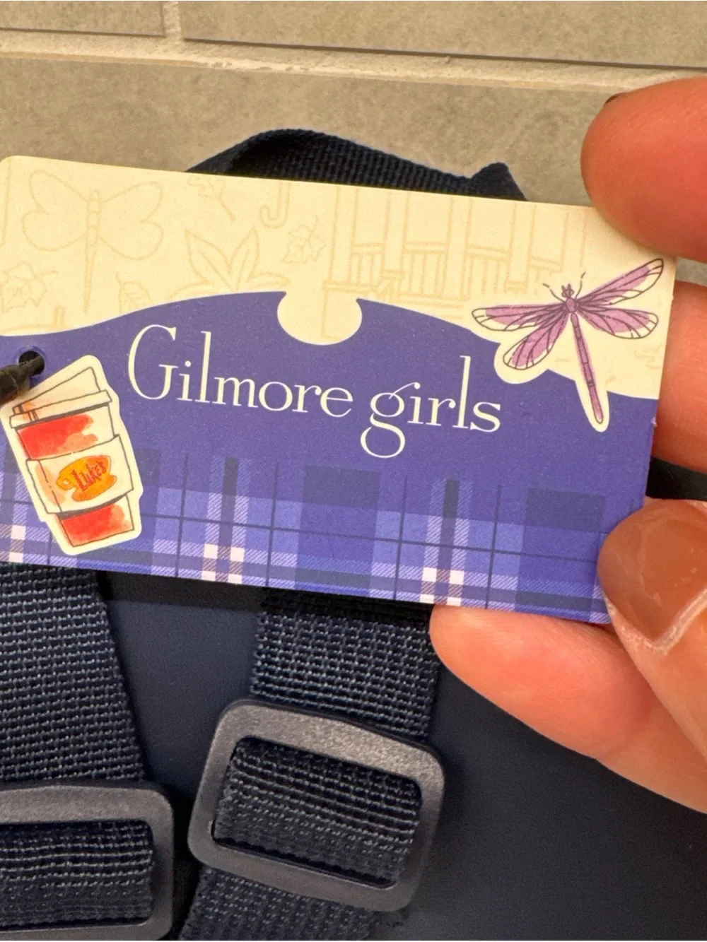 NWT Bioworld Gilmore Girls Navy & White Checkered Mini Backpack